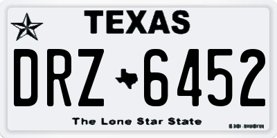 TX license plate DRZ6452