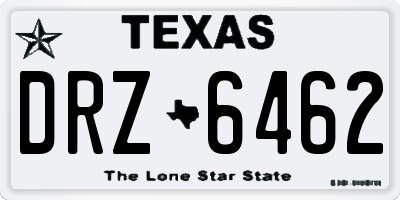 TX license plate DRZ6462