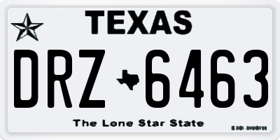 TX license plate DRZ6463