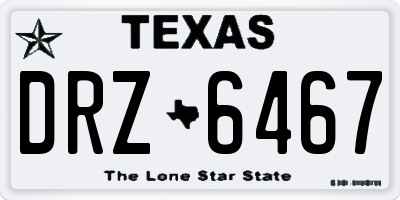 TX license plate DRZ6467