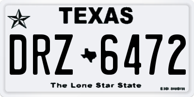 TX license plate DRZ6472