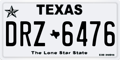 TX license plate DRZ6476