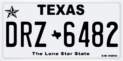 TX license plate DRZ6482