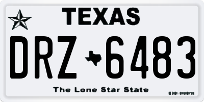 TX license plate DRZ6483