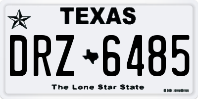 TX license plate DRZ6485