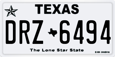 TX license plate DRZ6494