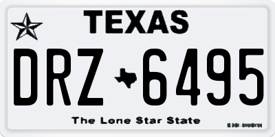 TX license plate DRZ6495
