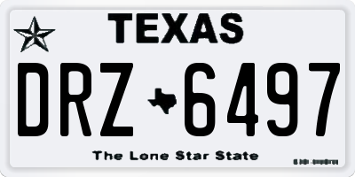 TX license plate DRZ6497