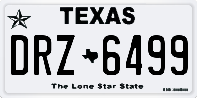 TX license plate DRZ6499