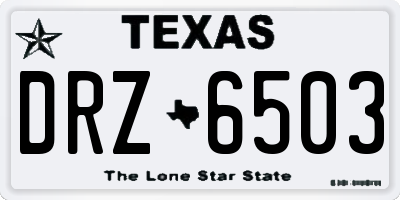 TX license plate DRZ6503