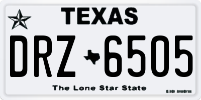 TX license plate DRZ6505