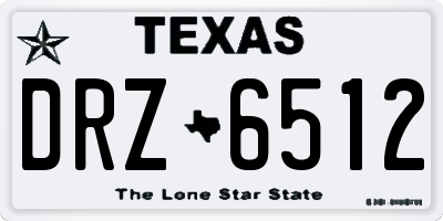 TX license plate DRZ6512