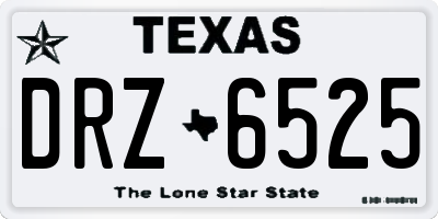 TX license plate DRZ6525
