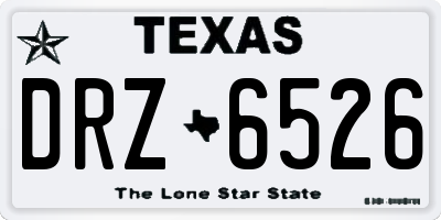TX license plate DRZ6526