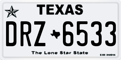 TX license plate DRZ6533