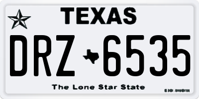 TX license plate DRZ6535