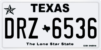 TX license plate DRZ6536
