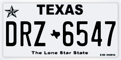 TX license plate DRZ6547