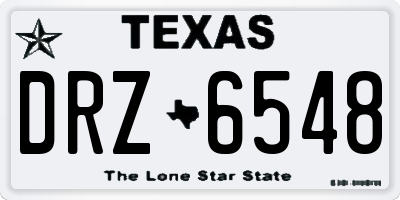 TX license plate DRZ6548