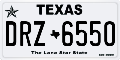 TX license plate DRZ6550