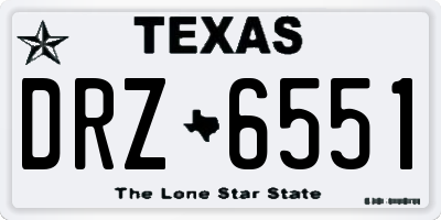 TX license plate DRZ6551