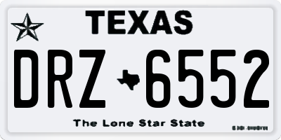 TX license plate DRZ6552