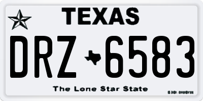 TX license plate DRZ6583