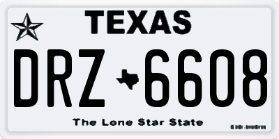 TX license plate DRZ6608