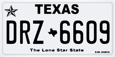 TX license plate DRZ6609