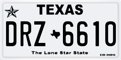 TX license plate DRZ6610