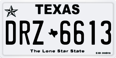 TX license plate DRZ6613