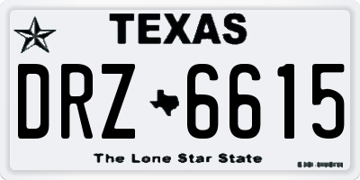 TX license plate DRZ6615