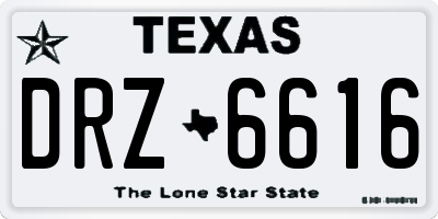 TX license plate DRZ6616