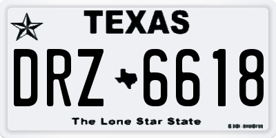 TX license plate DRZ6618