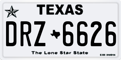 TX license plate DRZ6626