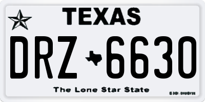 TX license plate DRZ6630