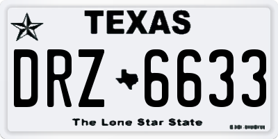 TX license plate DRZ6633