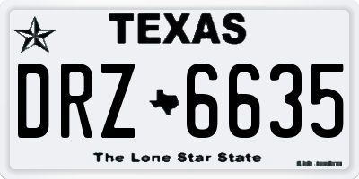 TX license plate DRZ6635