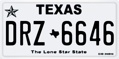 TX license plate DRZ6646