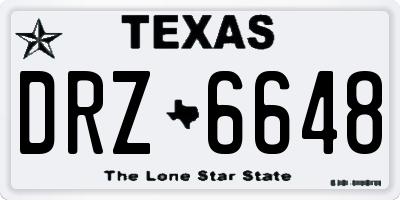 TX license plate DRZ6648