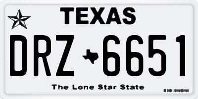 TX license plate DRZ6651