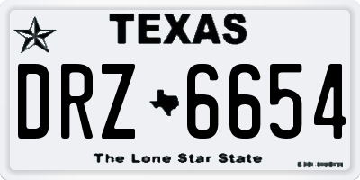 TX license plate DRZ6654