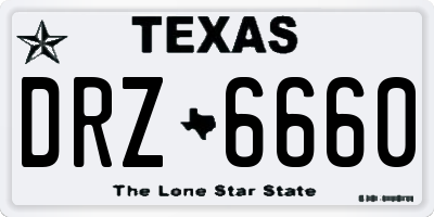 TX license plate DRZ6660