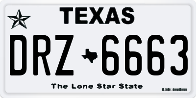 TX license plate DRZ6663
