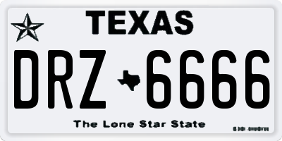 TX license plate DRZ6666
