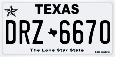 TX license plate DRZ6670