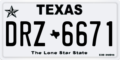 TX license plate DRZ6671