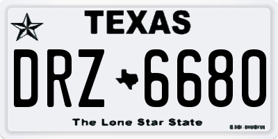 TX license plate DRZ6680