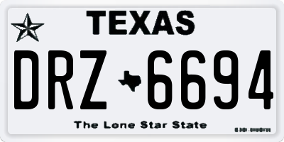 TX license plate DRZ6694