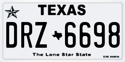 TX license plate DRZ6698
